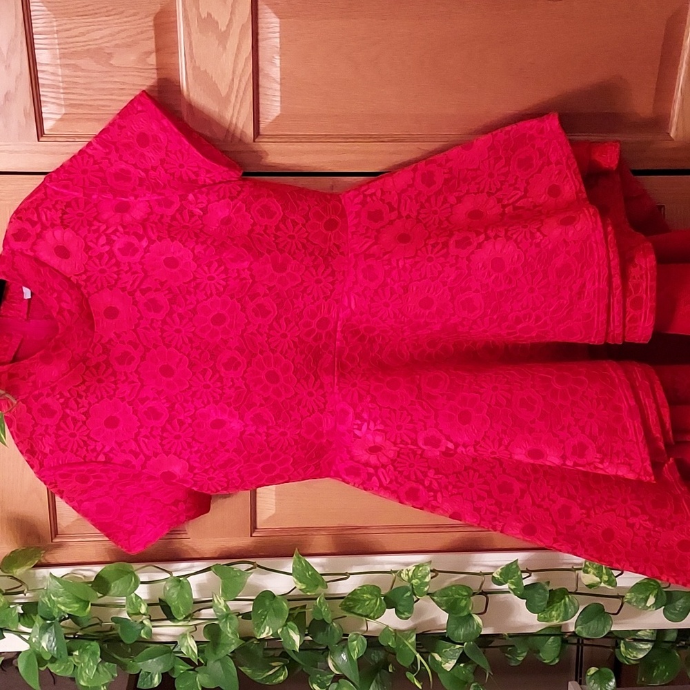 EIEN EUC Red Lace Dress - Picture 2 of 12